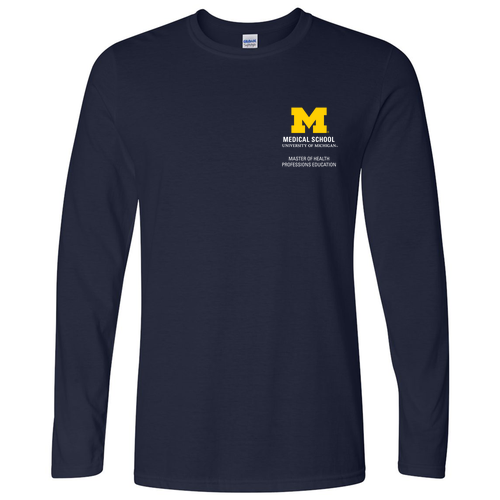 Mens/Unisex Gildan Softstyle Long Sleeve T Shirt -- Navy