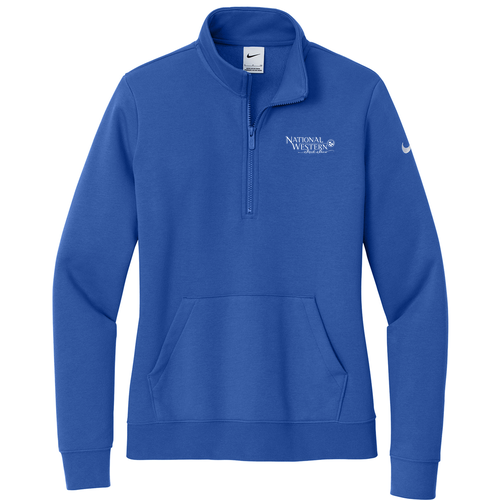 Nike Ladies Club Fleece Sleeve Swoosh 1/2 Zip -- Game Royal