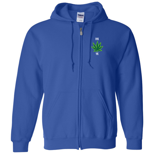 IYKYK Embroidered Zip Hoodie -- Blue