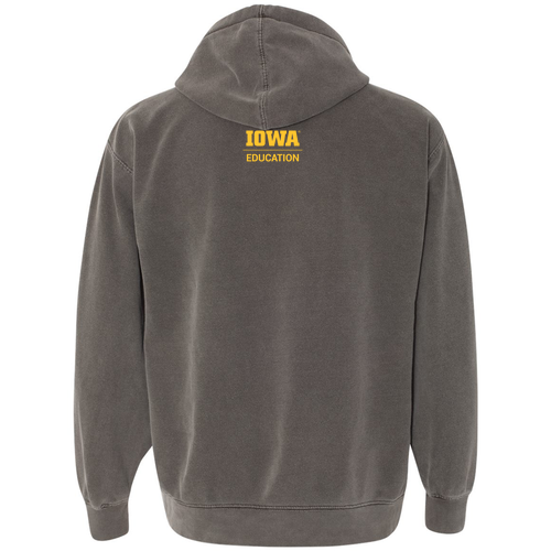 Hawkeye Teachers Comfort Colors Garment Dyed Hooded Pullover Sweatshirt -- Pepper