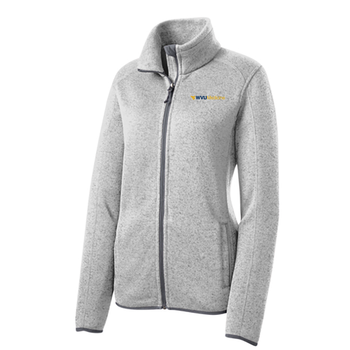 Port Authority Ladies Sweater Fleece Jacket -- Grey Heather