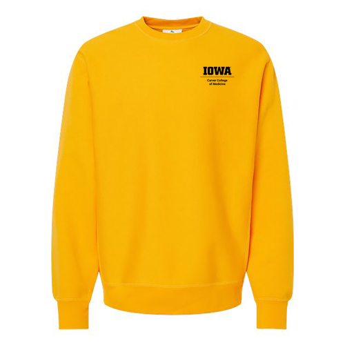 Embroidered Independent Trading Co. Legend Premium Heavyweight Cross-Grain Sweatshirt -- Gold