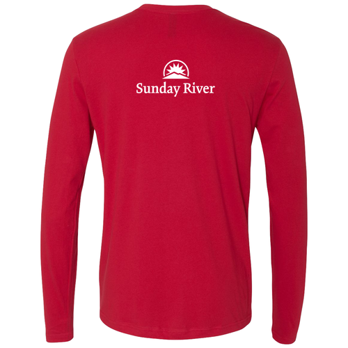 Sunday River Logo 2 White Ink -- Long Sleeve Red