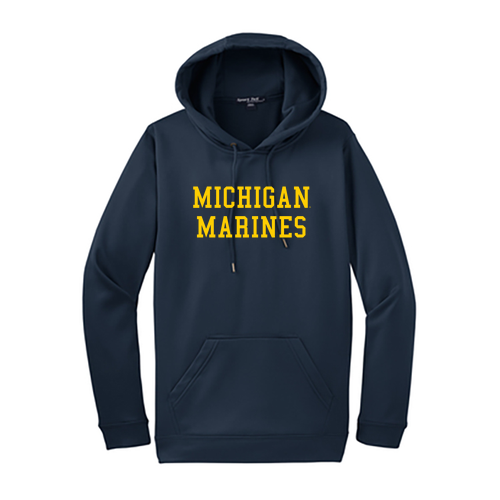Fleece Hooded Pullover -- Navy