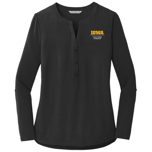 Port Authority Ladies Concept Henley Tunic -- Black