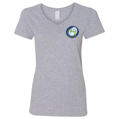 Gildan Heavy Cotton Ladies' V-Neck Tee -- Sport Grey