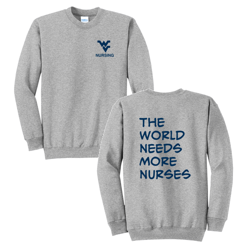 More Nurses Port and Company Classic Crewneck Sweatshirt -- Athletic Heather