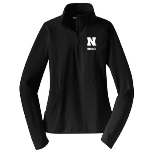 Nebraska Research Ladies' Half Zip Pullover -- Black