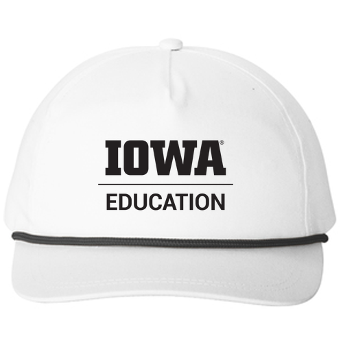 Port Authority Snapback Five-Panel Rope Hat -- White / Black
