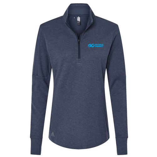 ADIDAS  Women's 3 Stripes 1/4 Zip Sweater -- Collegiate Navy Melange