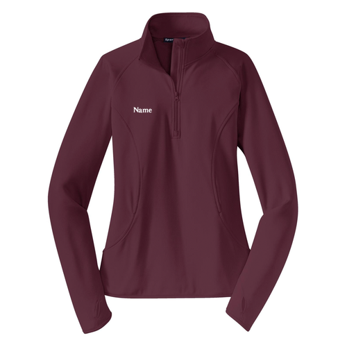 Ladies Sport Tek Sport Wick Stretch Half Zip Pullover -- Maroon