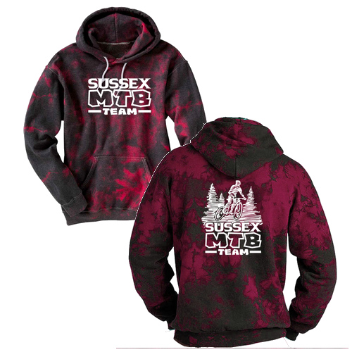 Dyenomite Blended Hooded Sweatshirt -- Black / Red Crystal