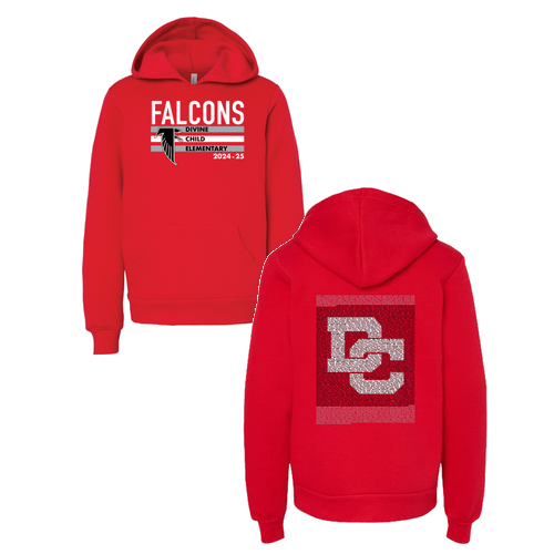 Youth Bella Canvas Soft Sponge Fleece Hoodie -- Red