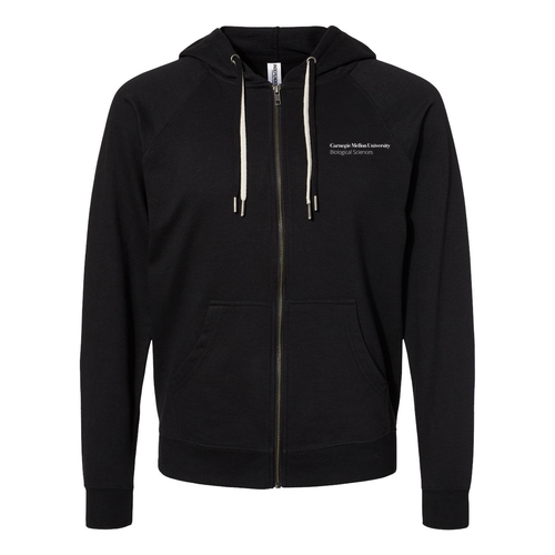 Independent Trading Icon Unisex Lightweight Terry Full-Zip Hooded Sweatshirt -- Black