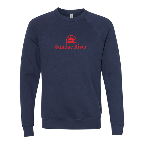 Sunday River Logo 1 Red Ink -- Crewneck Sweatshirt Navy