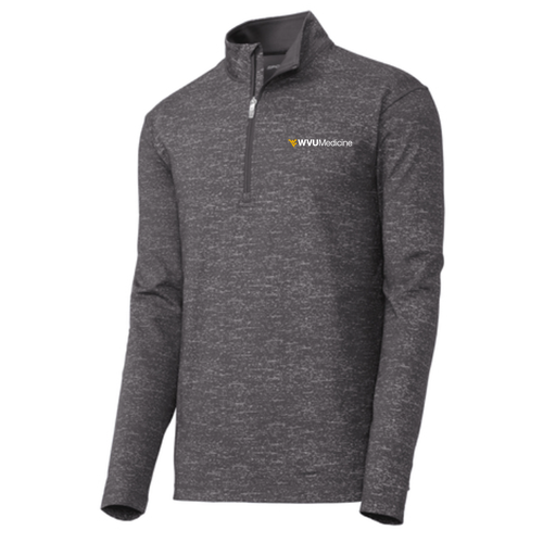 Sport-Tek Sport-Wick Stretch Reflective Heather 1/2-Zip Pullover -- Charcoal Grey