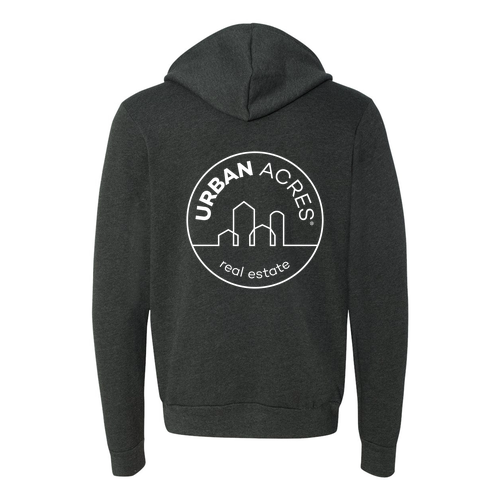 Bella Canvas Unisex Full-Zip Hooded Sweatshirt -- Dark Grey Heather