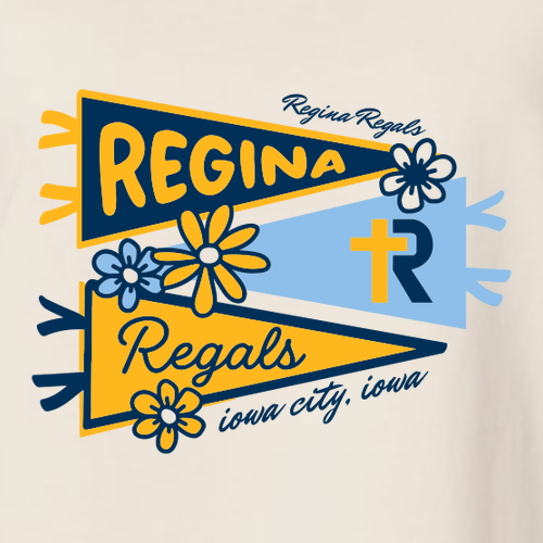 Regina Cute Pennant Comfort Colors Women's Garment-Dyed Heavyweight Boxy T-Shirt -- Ivory