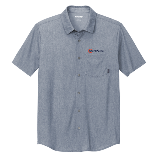 Ogio Extend Short Sleeve Button-Up -- Deep Blue Heather