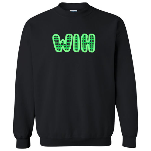 Green WIH Gildan Heavy Blend Crew Neck Sweatshirt -- Black