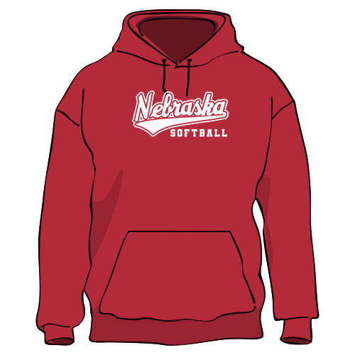 Nebraska Softball Adult Hoodie
