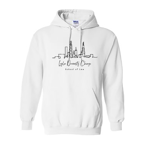 Chicago Skyline Hoodie -- White
