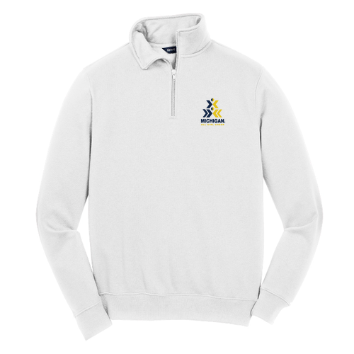 Mens/Unisex Sport Tek Quarter Zip Sweatshirt -- White