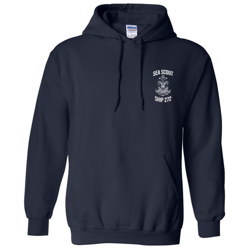 Gildan Heavy Blend Hooded Sweatshirt -- Navy (White INK)