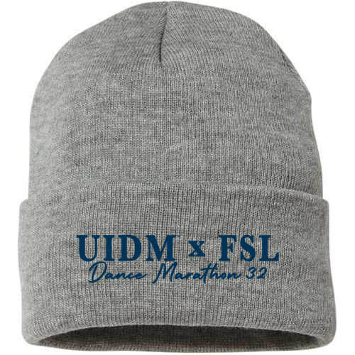 Sportsman Fleece Lined 12" Cuffed Beanie -- Heather Gray
