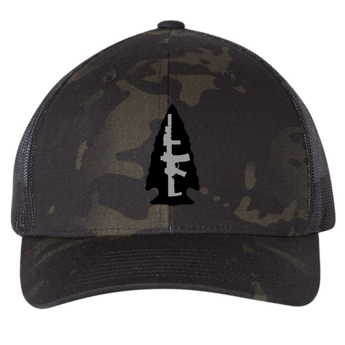Yupoong Retro Trucker -- Multicam Black / Black