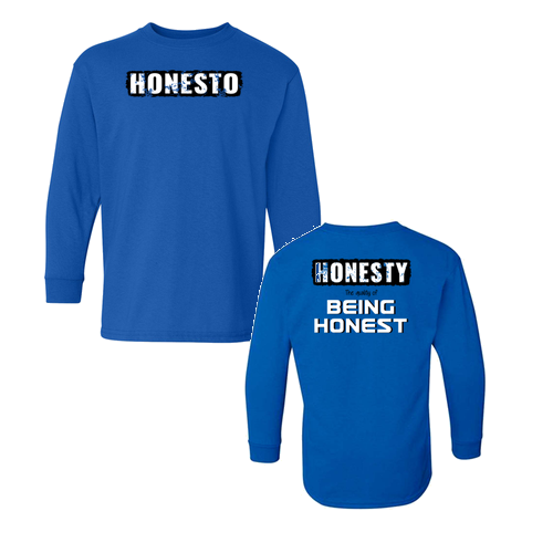 Youth Long Sleeve Blue House Gildan Tee