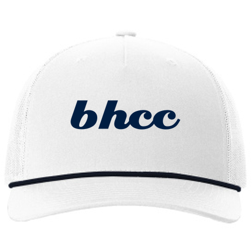 Richardson Five-Panel Trucker with Rope Cap -- White / Navy