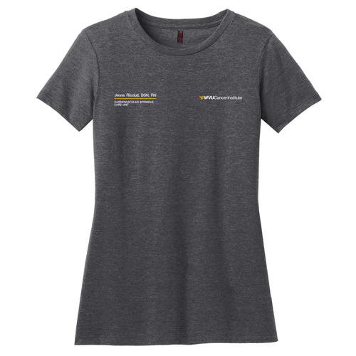 District Made Ladies Perfect Blend Crew Tee -- Heathered Charcoal