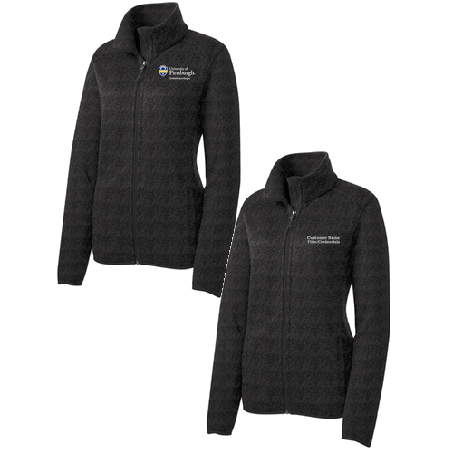 Port Authority Ladies Sweater Fleece Jacket -- Black Heather