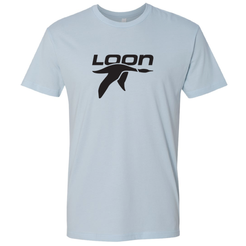 Loon Logo 1 Black Ink -- Short Sleeve Light Blue