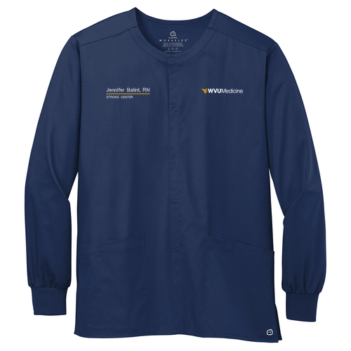 Wonderwink Unisex Workflex Snap-Front Scrub Jacket -- Navy