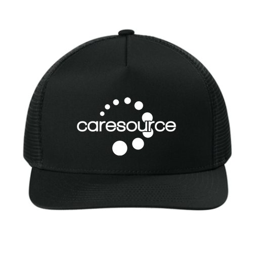 Sport-Tek Stretch-Tek 5-Panel Trucker Cap -- Black / Black