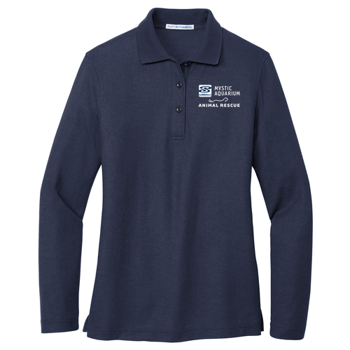 Port Authority Ladies Long Sleeve Silk Touch Sport Shirt -- Navy
