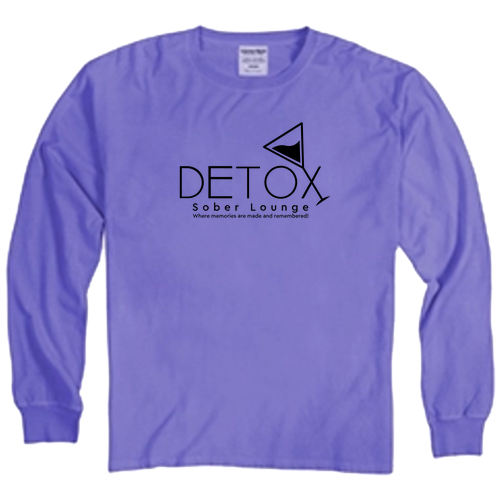 Detox Sober Lounge Long Sleeve Tee -- Lavender
