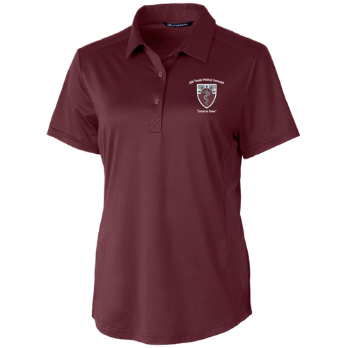 Cutter & Buck Prospect Textured Stretch Women's Short Sleeve Polo -- Bordeaux