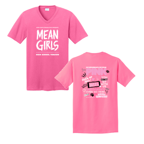 Port and Company Core Cotton V-Neck Tee -- Neon Pink