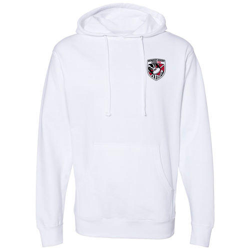 Independent Trading Midweight Hooded Sweatshirt --Badge  White