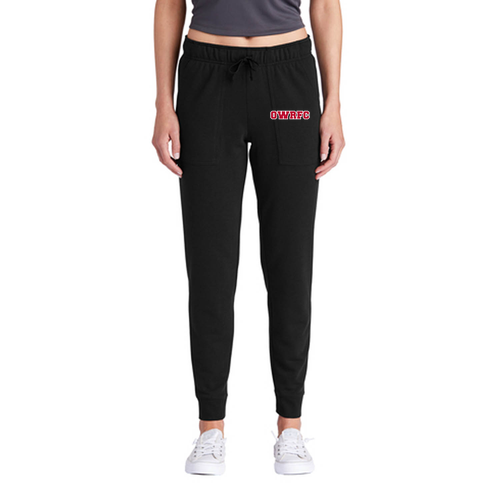 Sport-Tek Ladies PosiCharge Tri-Blend Wicking Fleece Jogger -- Black Triad Solid