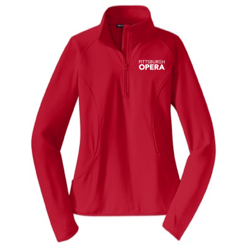 Sport Tek Ladies Sport Wick Stretch Half Zip Pullover -- True Red
