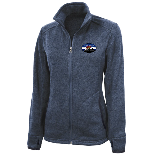 Charles River Ladies Heathered Fleece Jacket -- Navy Heather