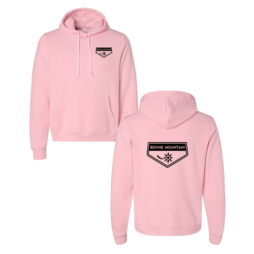 Boyne Mountain Logo 2 Black Ink -- Pullover Hooded Sweatshirt Pink
