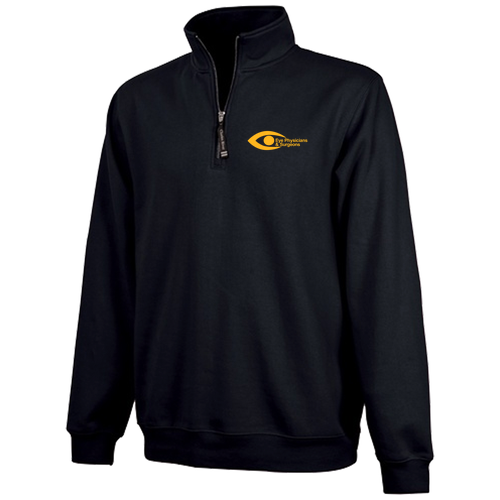 Embroidered Charles River Crosswind Quarter Zip Sweatshirt -- Black