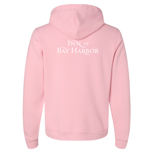 Inn at Bay Harbor 1 color White left chest/back Pullover Hooded Sweatshirt -- Pink