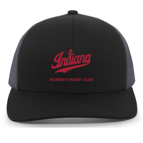 Script Indiana Women's Rugby Club Trucker Hat- Black