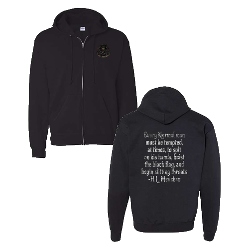 Hanes Eco Smart Full Zip Hood -- Black front and back